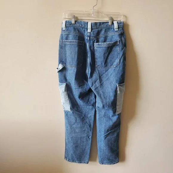 PACSUN Womens High Rise Carpenter Jeans Size 28 Blue Cargo Utility - Picture 2 of 4